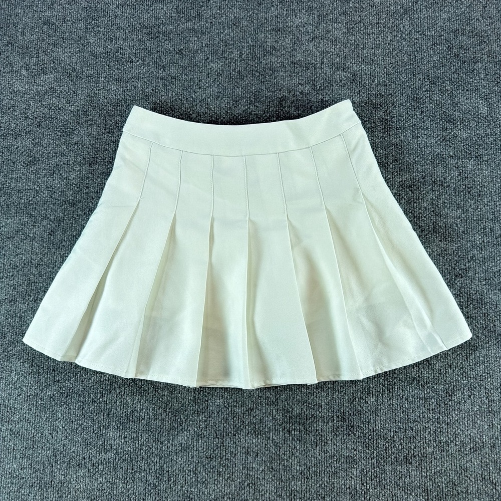 Fashion & dyt White Pleated Mini Skirt Preppy Tennis Schoolgirl Size Medium - Picture 5 of 5